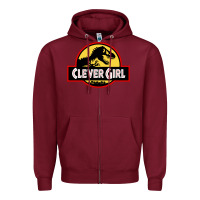 Burgundy clever girl Zipper Hoodie - artisFamous
