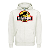 Oatmeal Heather clever girl Zipper Hoodie - artisFamous