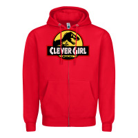 Red clever girl Zipper Hoodie - artisFamous