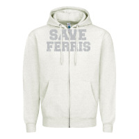 Oatmeal Heather save ferris Zipper Hoodie - artisFamous
