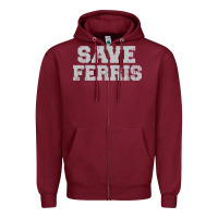 Burgundy save ferris Zipper Hoodie - artisFamous
