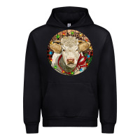 Black Charolais Heifer Christmas Urban Hoodie - RanaPortraitStore