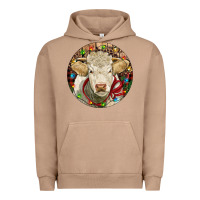 Pigment Burro Charolais Heifer Christmas Urban Hoodie - RanaPortraitStore