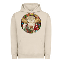 Pigment French Oak Charolais Heifer Christmas Urban Hoodie - RanaPortraitStore