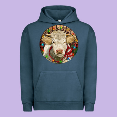 Charolais Heifer Christmas Urban Hoodie Designed By Ranaportraitstore