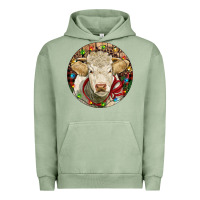 Pigment Oil Green Charolais Heifer Christmas Urban Hoodie - RanaPortraitStore
