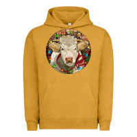 Pigment Peanut Butter Charolais Heifer Christmas Urban Hoodie - RanaPortraitStore