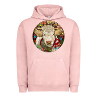 Pigment Salmon Charolais Heifer Christmas Urban Hoodie - RanaPortraitStore