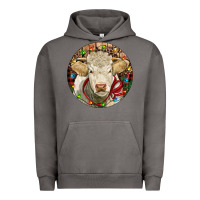 Pigment Tornado Charolais Heifer Christmas Urban Hoodie - RanaPortraitStore