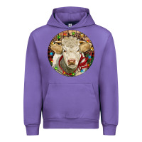 Tulip Charolais Heifer Christmas Urban Hoodie - RanaPortraitStore
