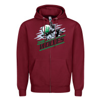 Burgundy timber wolves Zipper Hoodie - artisFamous