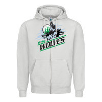 Dove Grey timber wolves Zipper Hoodie - artisFamous