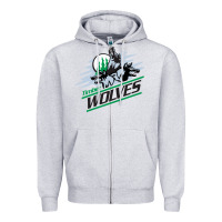 Heather Grey timber wolves Zipper Hoodie - artisFamous