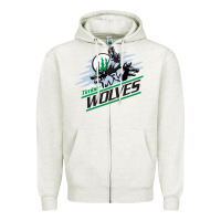 Oatmeal Heather timber wolves Zipper Hoodie - artisFamous