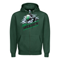 Sports Green timber wolves Zipper Hoodie - artisFamous