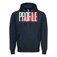 Navy profile records Zipper Hoodie - artisFamous