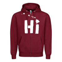 Burgundy hi hawaii Zipper Hoodie - artisFamous