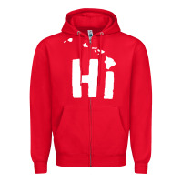Red hi hawaii Zipper Hoodie - artisFamous