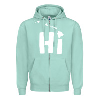 Seafoam hi hawaii Zipper Hoodie - artisFamous