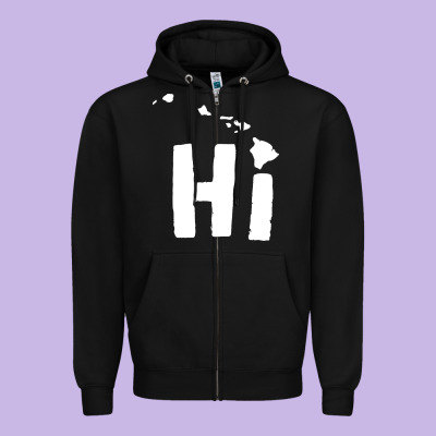Hi Hawaii Zipper Hoodie Designed By Artisfamous