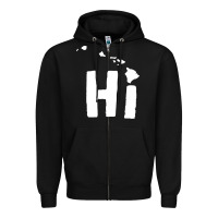 Black hi hawaii Zipper Hoodie - artisFamous