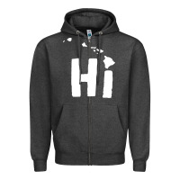Charcoal Heather hi hawaii Zipper Hoodie - artisFamous