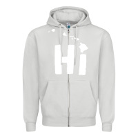 Dove Grey hi hawaii Zipper Hoodie - artisFamous