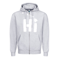 Heather Grey hi hawaii Zipper Hoodie - artisFamous