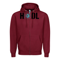 Burgundy hodl cardano Zipper Hoodie - artisFamous
