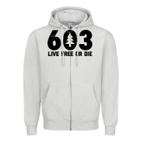 Dove Grey live free or die 603 tree Zipper Hoodie - artisFamous