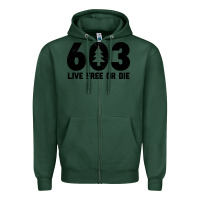 Sports Green live free or die 603 tree Zipper Hoodie - artisFamous