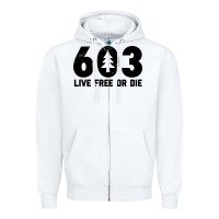 White live free or die 603 tree Zipper Hoodie - artisFamous
