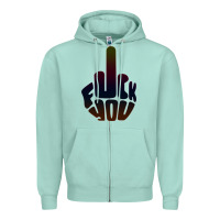 Seafoam fuck you middle finger Zipper Hoodie - artisFamous