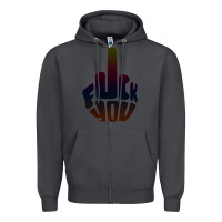 Smoke fuck you middle finger Zipper Hoodie - artisFamous