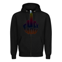 Black fuck you middle finger Zipper Hoodie - artisFamous