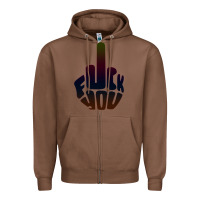 Chestnut fuck you middle finger Zipper Hoodie - artisFamous