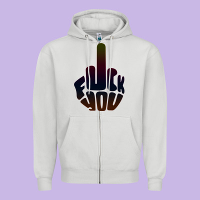Fuck You Middle Finger Zipper Hoodie Designed By Artisfamous