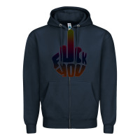 Navy fuck you middle finger Zipper Hoodie - artisFamous