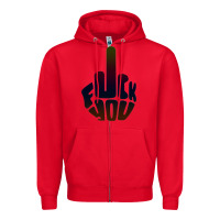 Red fuck you middle finger Zipper Hoodie - artisFamous