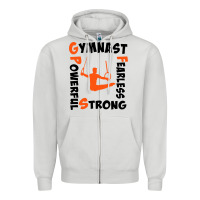 Dove Grey awesome gymnastics boy gymnast power strong Zipper Hoodie - artisFamous