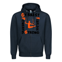 Navy awesome gymnastics boy gymnast power strong Zipper Hoodie - artisFamous