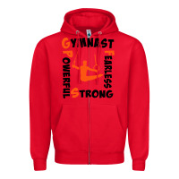 Red awesome gymnastics boy gymnast power strong Zipper Hoodie - artisFamous