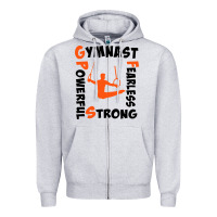 Heather Grey awesome gymnastics boy gymnast power strong Zipper Hoodie - artisFamous