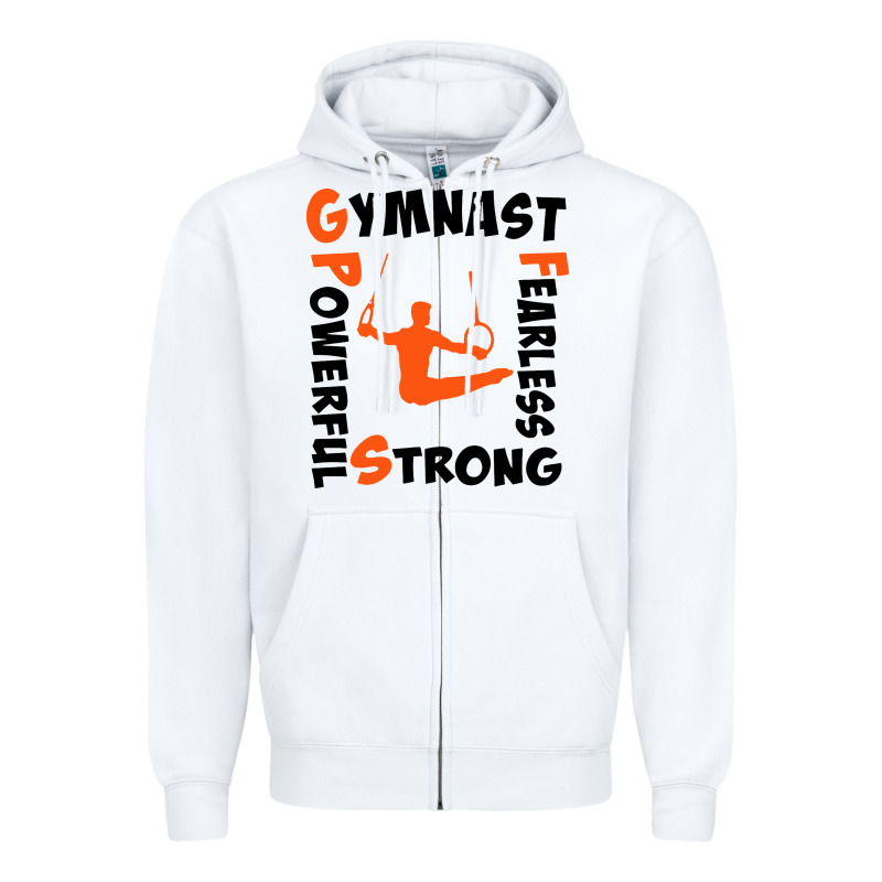 Awesome Gymnastics Boy Gymnast Power Strong Zipper Hoodie by artisFamous | Teevron