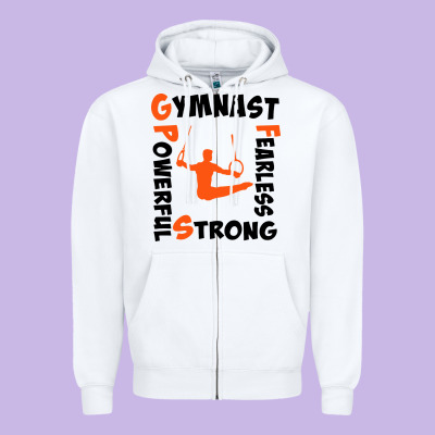 Awesome Gymnastics Boy Gymnast Power Strong Zipper Hoodie Designed By Artisfamous
