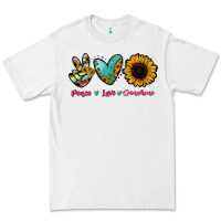 White Peace Love Sunshine Premium Tee - RanaPortraitStore