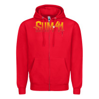 Red sum41 Zipper Hoodie - artisFamous