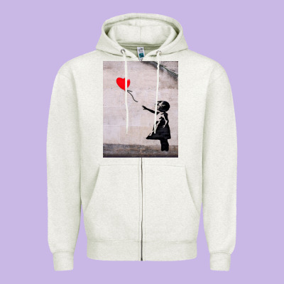 Banksy, Hope Zipper Hoodie Designed By Artisfamous