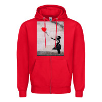 Red banksy, hope Zipper Hoodie - artisFamous