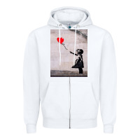 White banksy, hope Zipper Hoodie - artisFamous